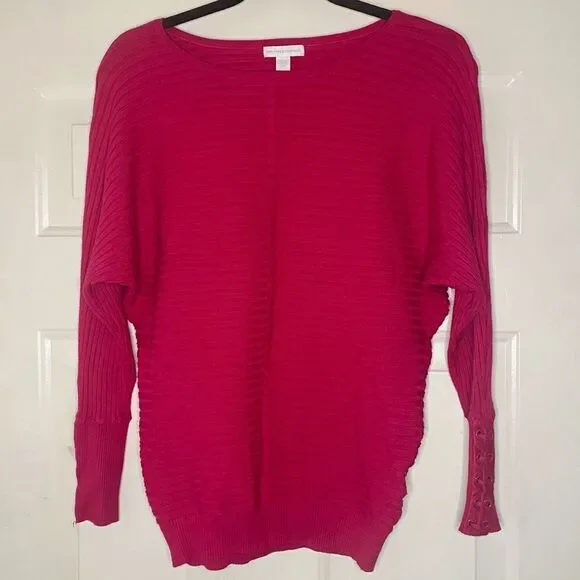 New York & Company Lace-Up Cuff Dolman Sweater - Picture 2 of 9